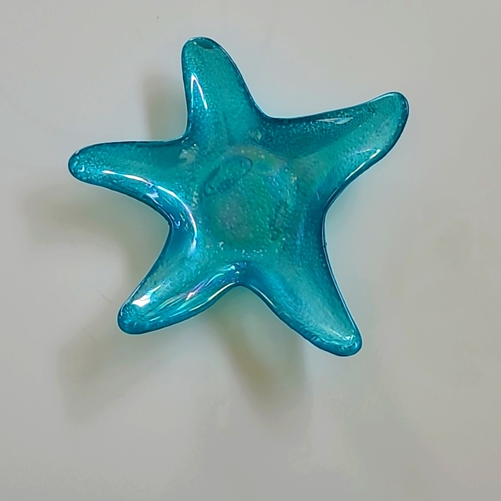 Glass perly mermaid bleu